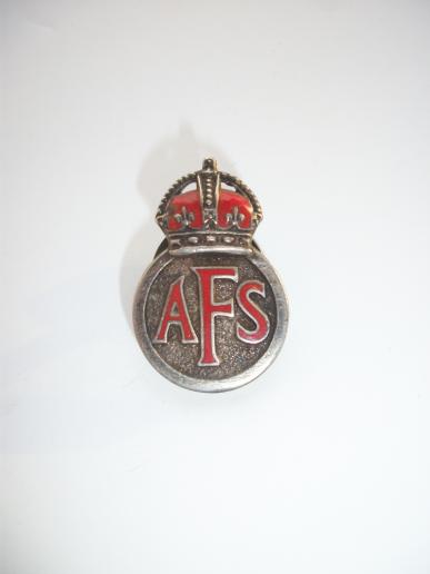 NUMBERED WW2 AFS BUTTON HOLE BADGE