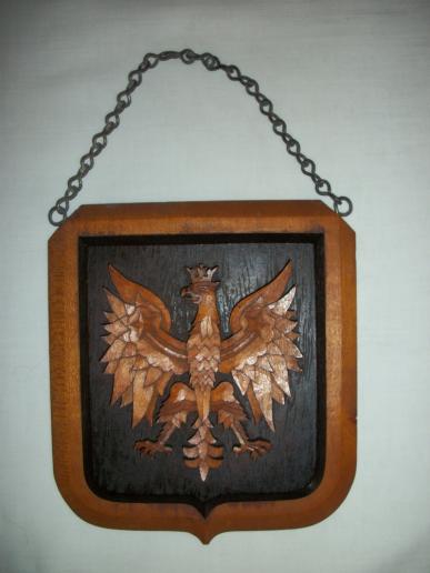 HAND MADE WW2 POLISH EAGLE WOODEN PLAQUE