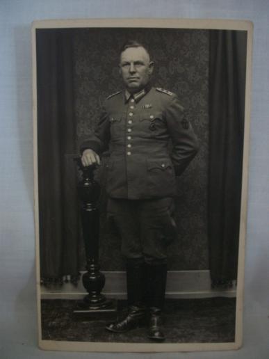 WW2 STUDIO PORTRAIT -DECORATED GERMAN POLICE OFFICER                                                                                  