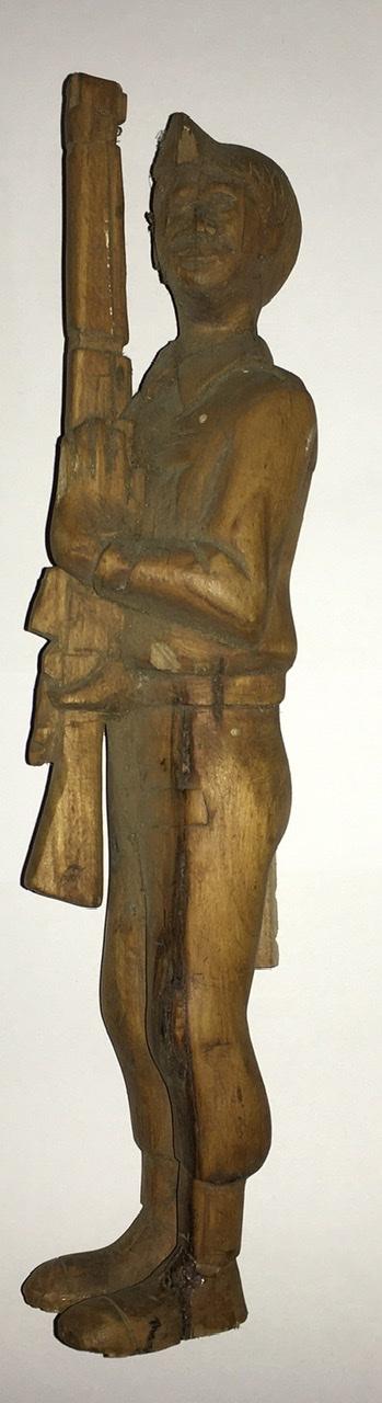 CARVED INDIAN - AFRICAN WOODEN SOLDIER FIGURE