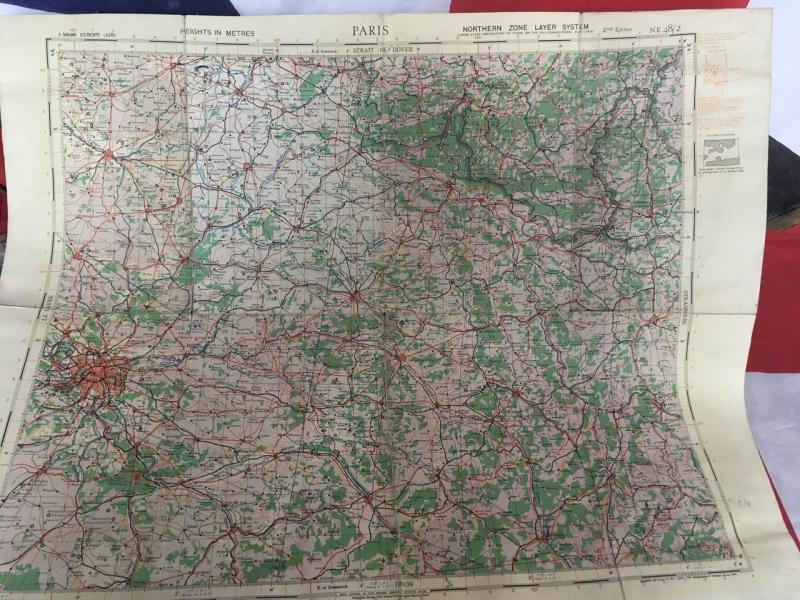 1942 DATED RAF MAP OF PARIS - NORTHERN FRANCE