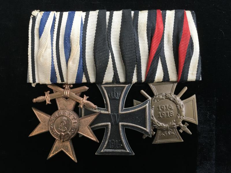 MOUNTED GERMAN-BAVARIAN GROUP OF 3 MEDALS
