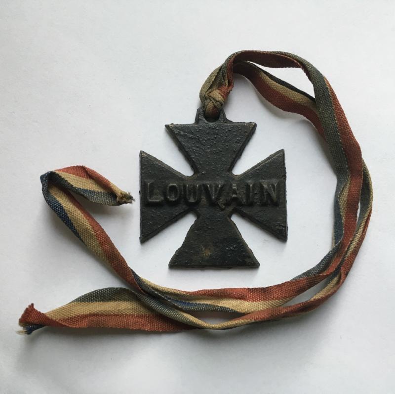 WW1 ANTI GERMAN LOUVAIN IRON CROSS