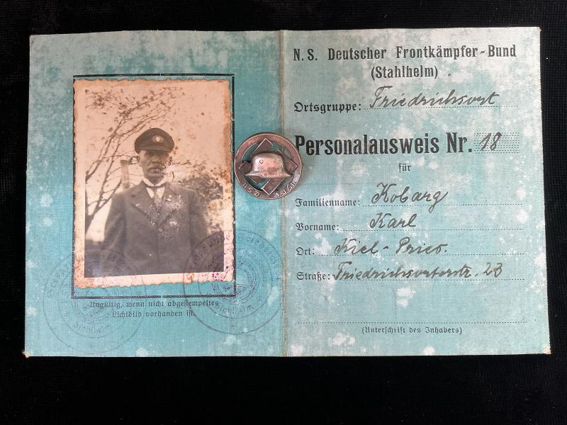 GERMAN  NSDFBST (STALHELM) BADGE & AUSWEIS