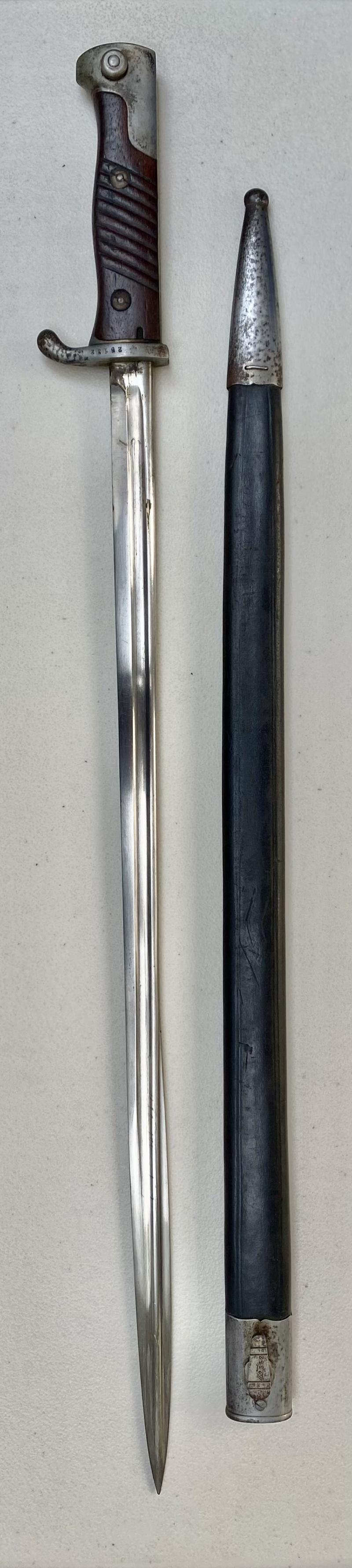 PERUVIAN 1898/09 PATTERN QUILL BACK BAYONET