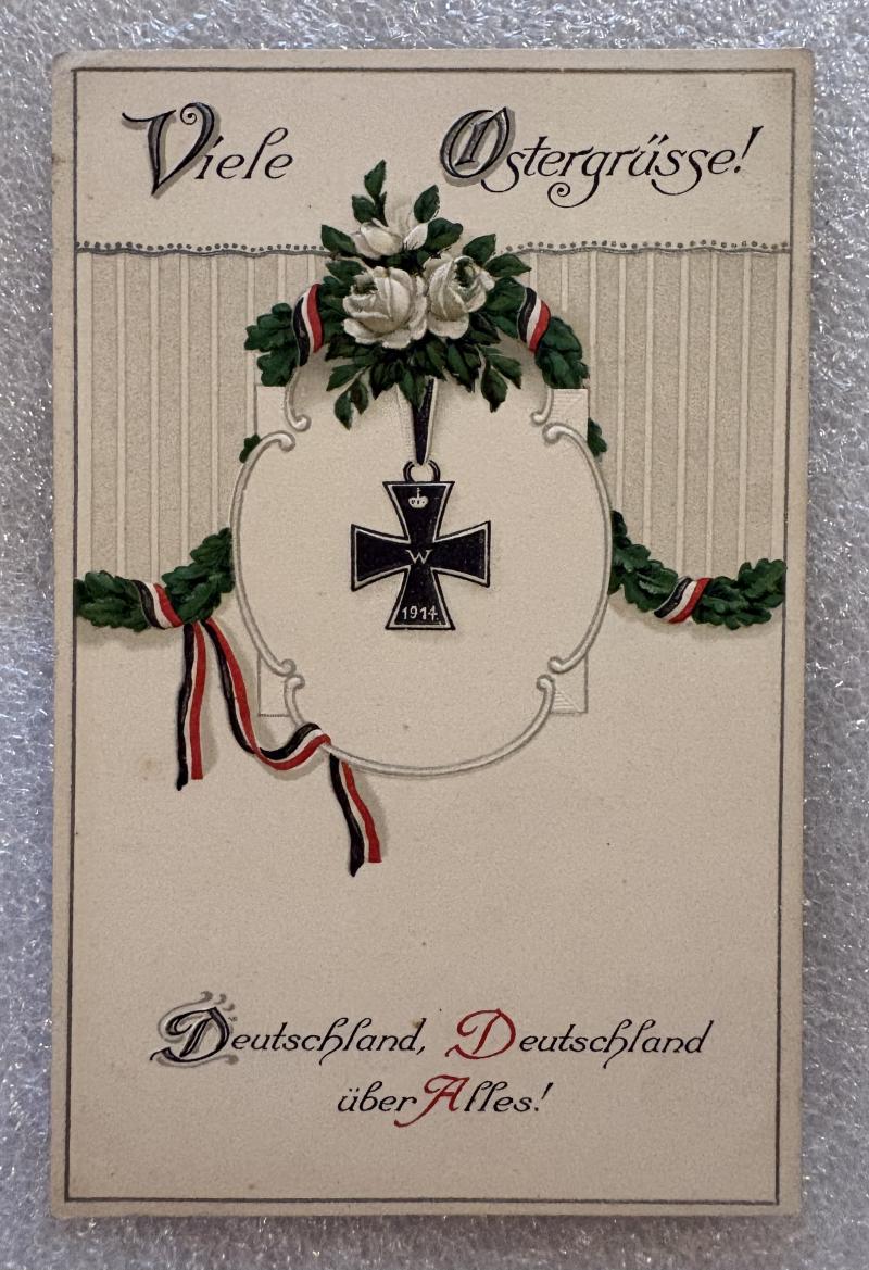 PATRIOTIC WWI GERMAN IRON CROSS POSTCARD (3)