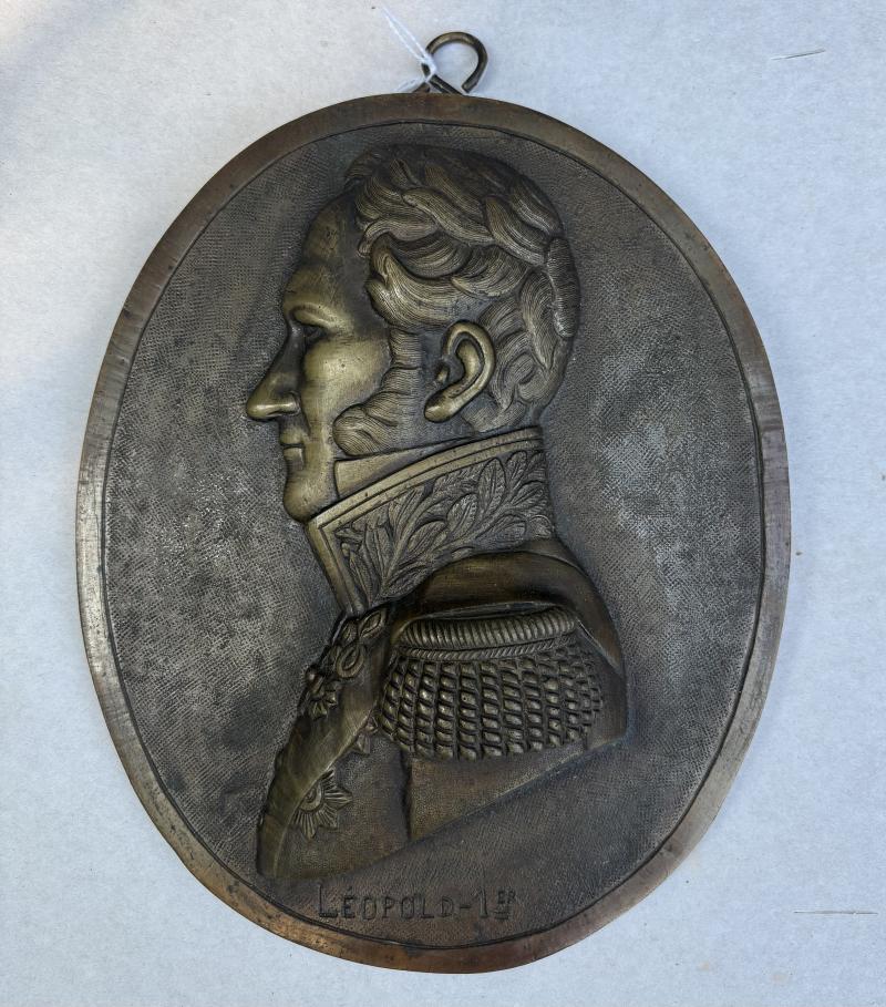 HEAVY BRONZE PLAQUE LEOPOLD 1st BELGIUM