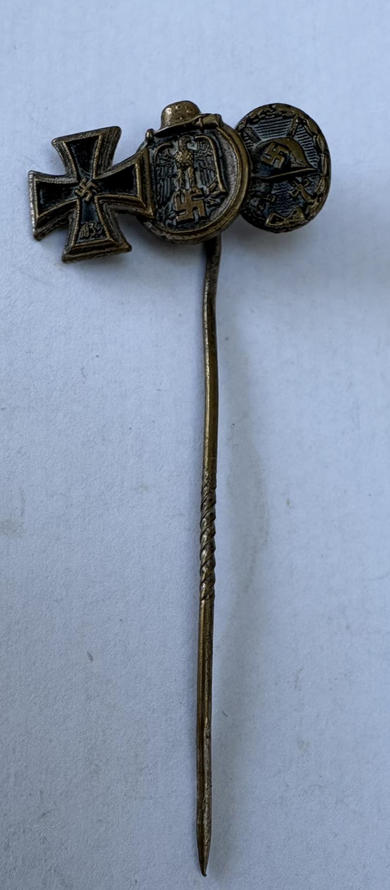3 PLACE WW2 GERMAN MEDAL STICK PIN